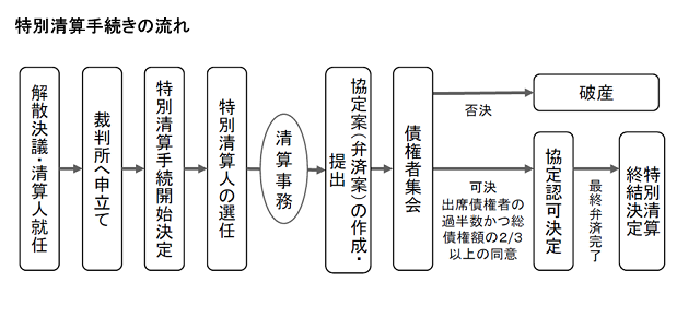 特別清算手続きの流れ