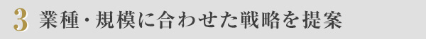 ３　業種・規模に合わせた戦略を提案